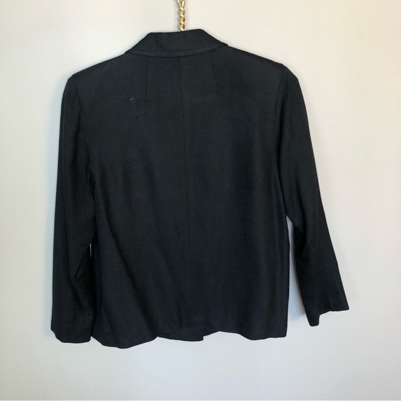Vintage black viscous double breasted short boxy fit Pearl buttons blazer 6 - Picture 5 of 10